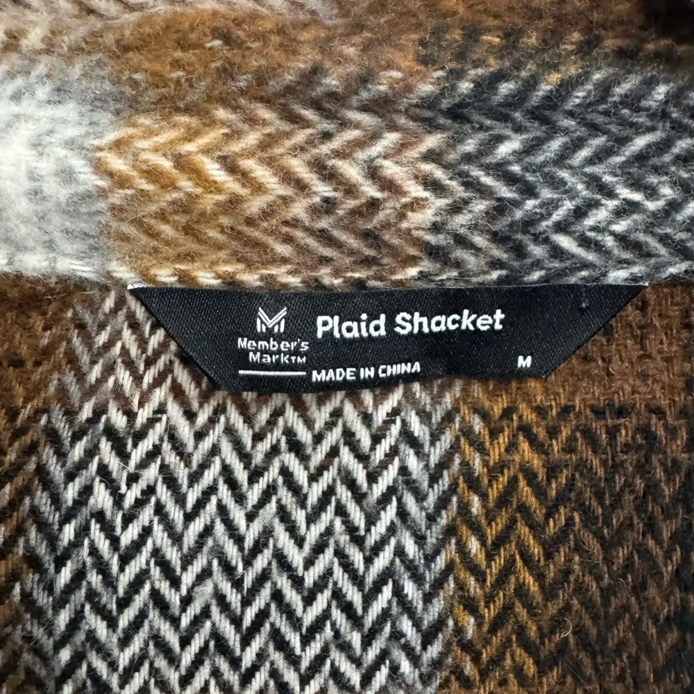 Women's Plaid Shacket Jacket - Brown Multi - Picture 3 of 3